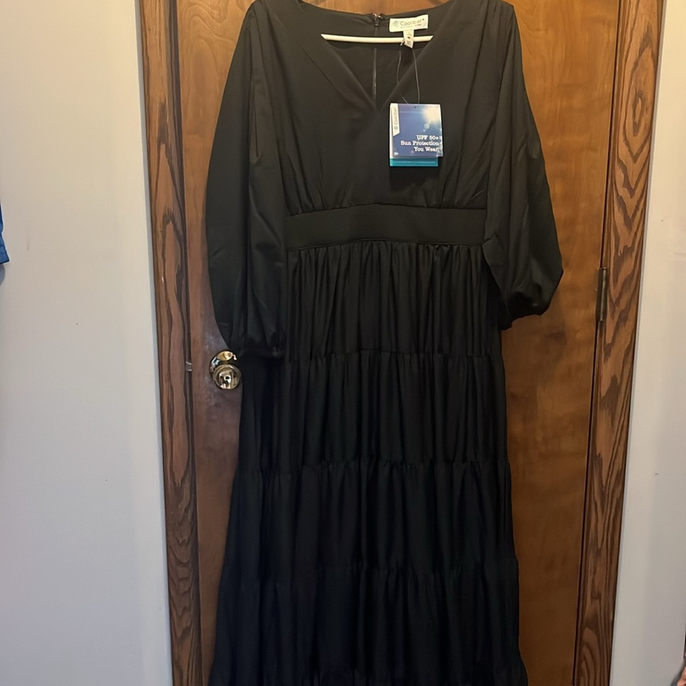 Coolibar Black Long Sleeve Maxi Dress